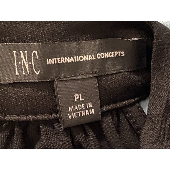 Inc International Concepts Womens PL Blouse Black Stretch Cold Shoulder Collar - Picture 4 of 10